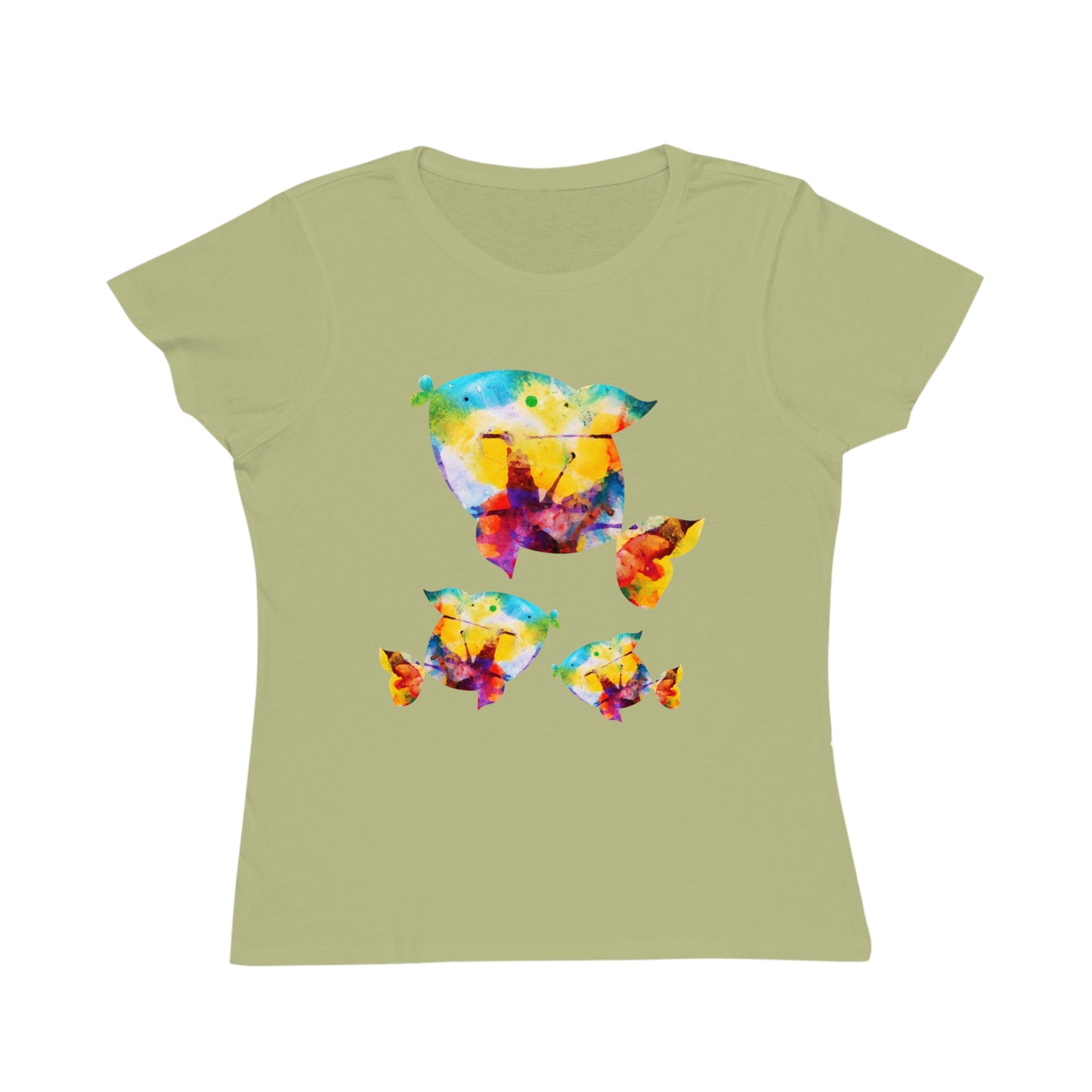 Happiness is a Painted Fish Organic Cotton Women's T-Shirt