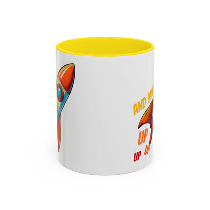 Rocket Ship Liftoff Colorful Ceramic Mug (11, 15oz)