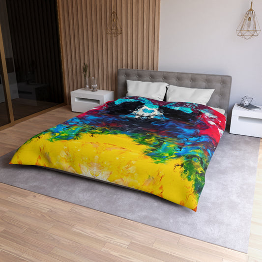 Colorful Paint Waves Woven Duvet Cover