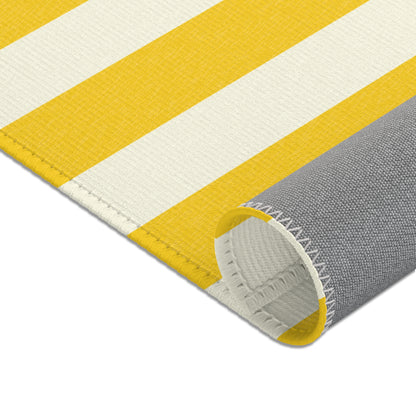 Lemony Yellow Stripes Indoor Rug