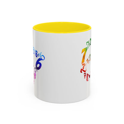 6-7 Meme Illusion Colorful Handle Ceramic Mug (11, 15oz)