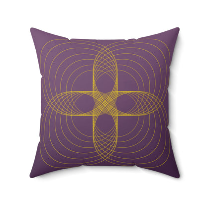 Purple Frequencies Faux Suede Throw Pillow