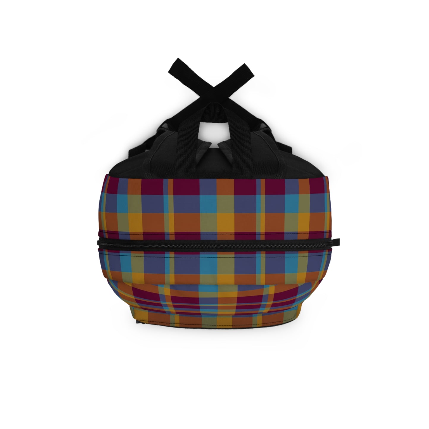 Mustard + Plum Plaid Water-Resistant School Backpack