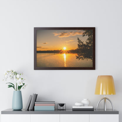 Summer Sunrise Over A Maine Lake Framed Matte Print