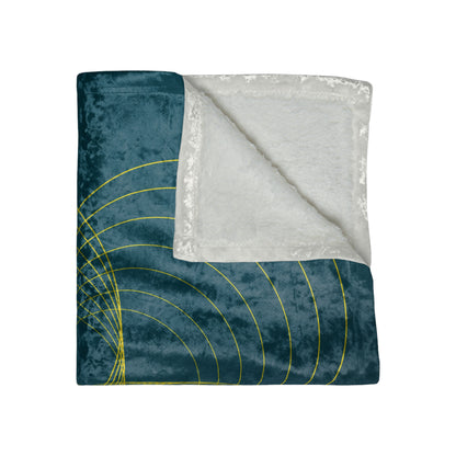 Teal Frequencies Crushed Velvet Blanket