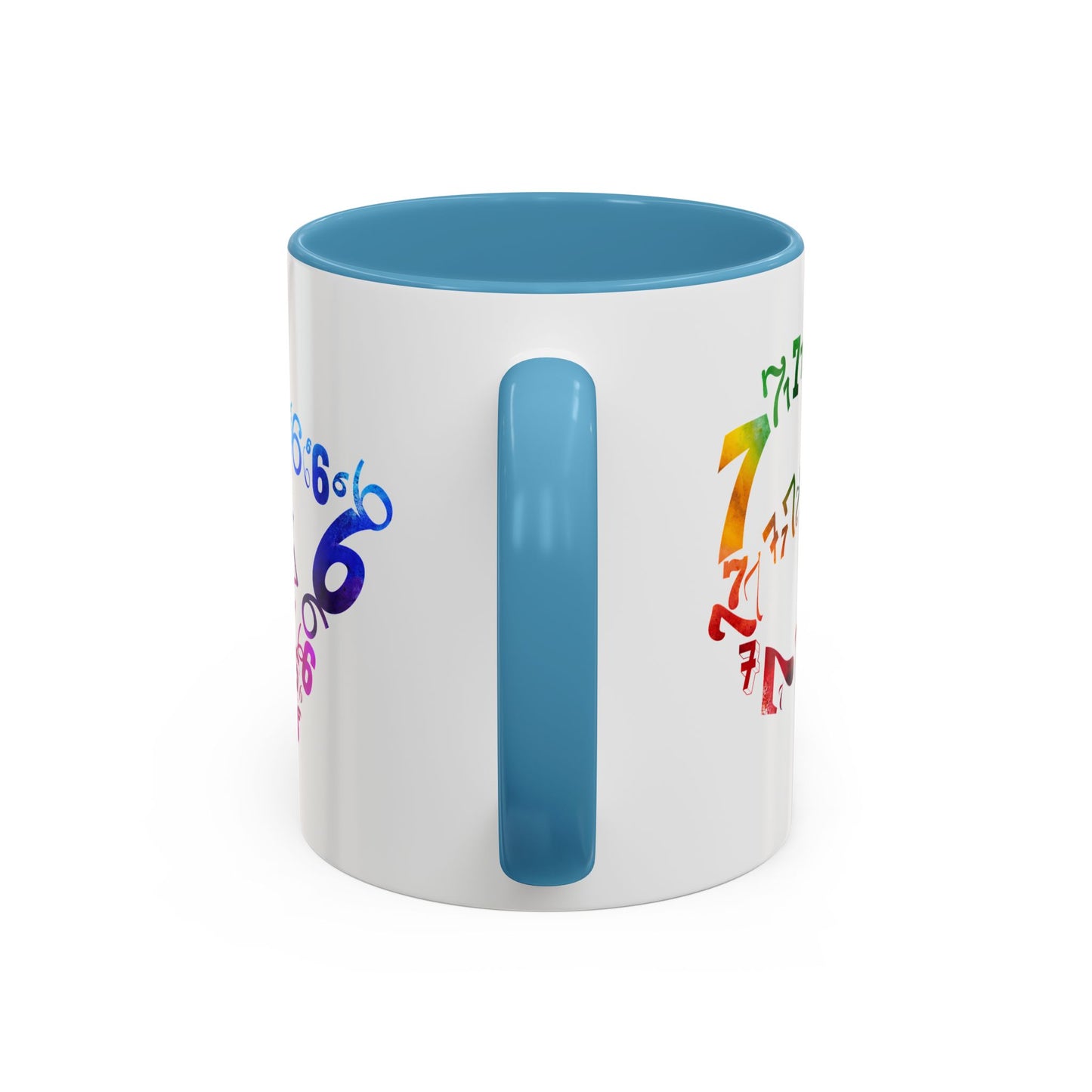 6-7 Meme Illusion Colorful Handle Ceramic Mug (11, 15oz)