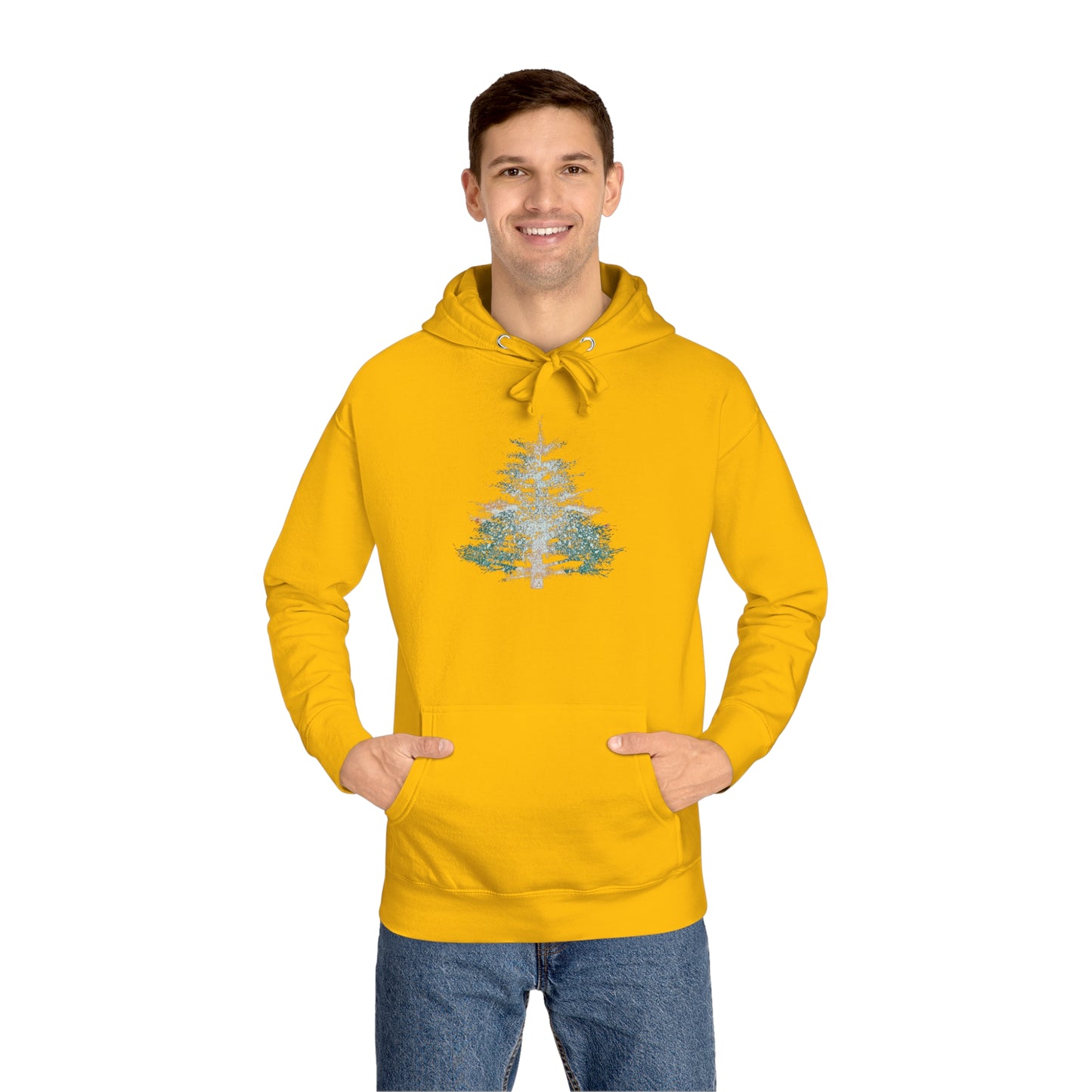 Painted Pine Tree Adult Fleece Hoodie