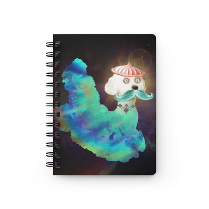 Surreal Astro Dog of Time Spiral-Bound Lined Notebook