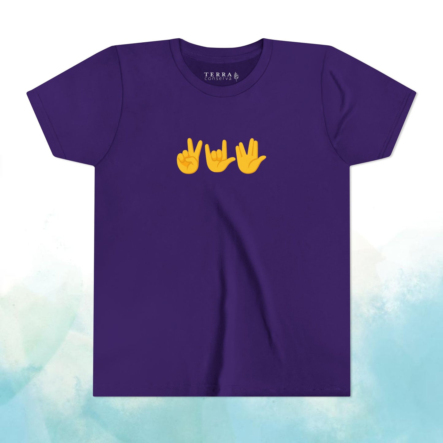 Peace, Love, Live Long Emoji Short Sleeve Kids' T-Shirt (multicolors)