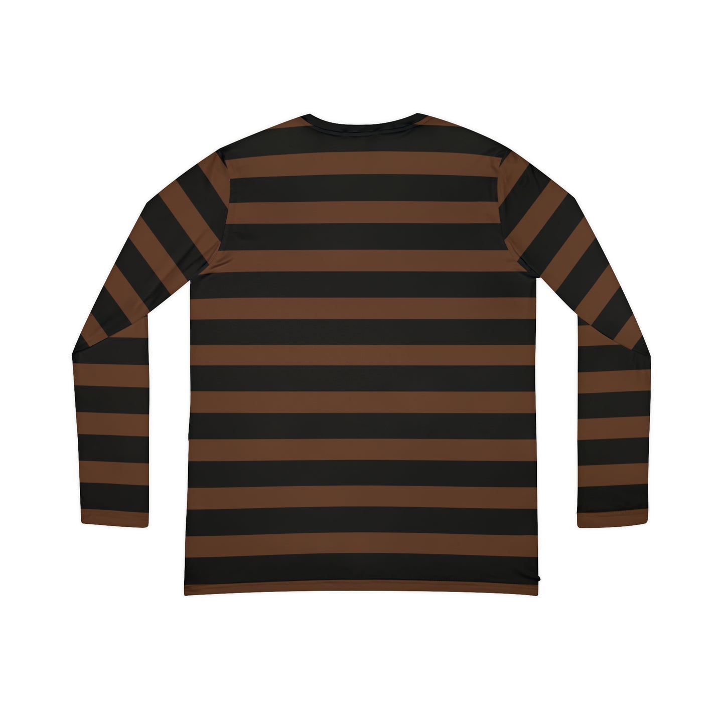 Brown + Black Striped Women's Long Sleeve V-neck Shirt