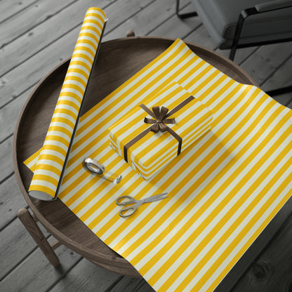 Lemony Yellow Stripes Wrapping Paper Roll (3 sizes)