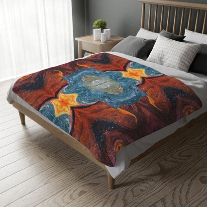 Cosmic Cell Division Faux Mink Velveteen Blanket