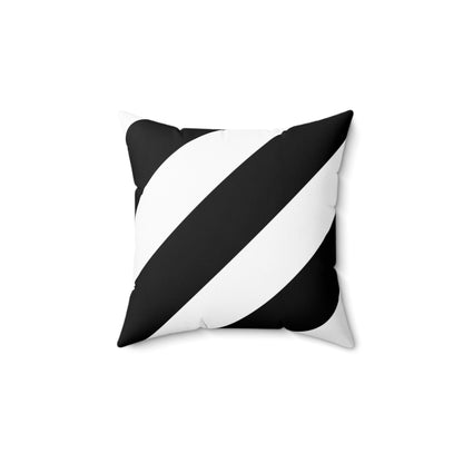 Diagonal Black & White Striped Faux Suede Throw Pillow