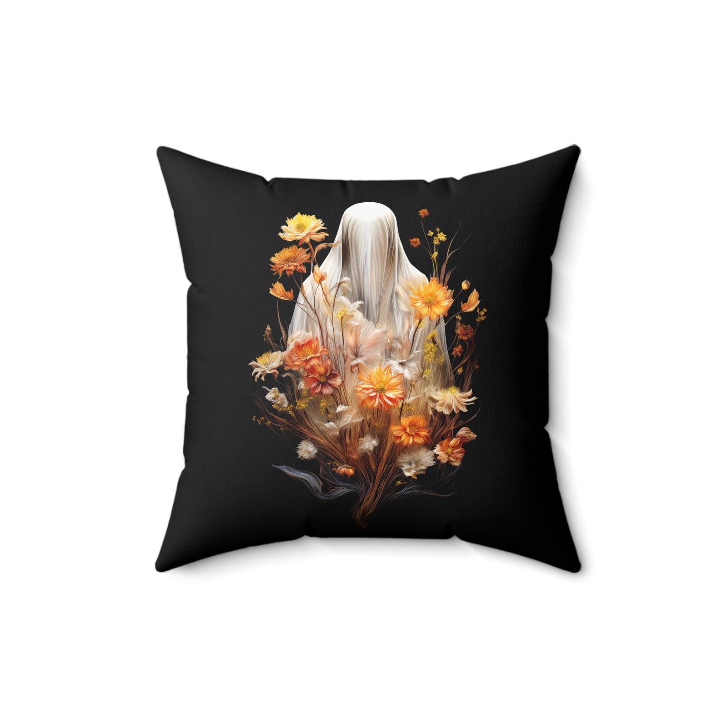 Halloween Garden Haunting Faux Suede Throw Pillow