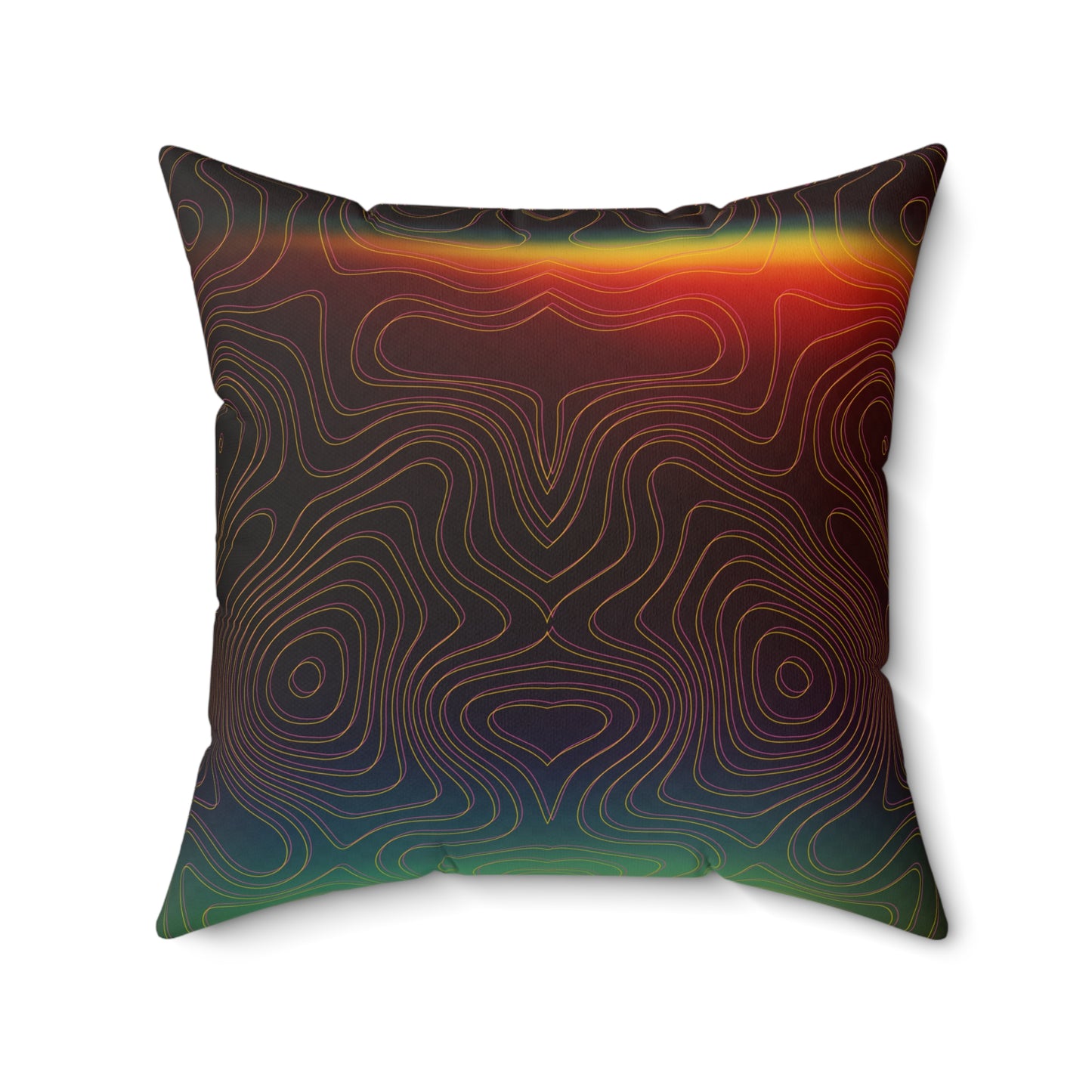 Spectral Heat Wave Faux Suede Throw Pillow
