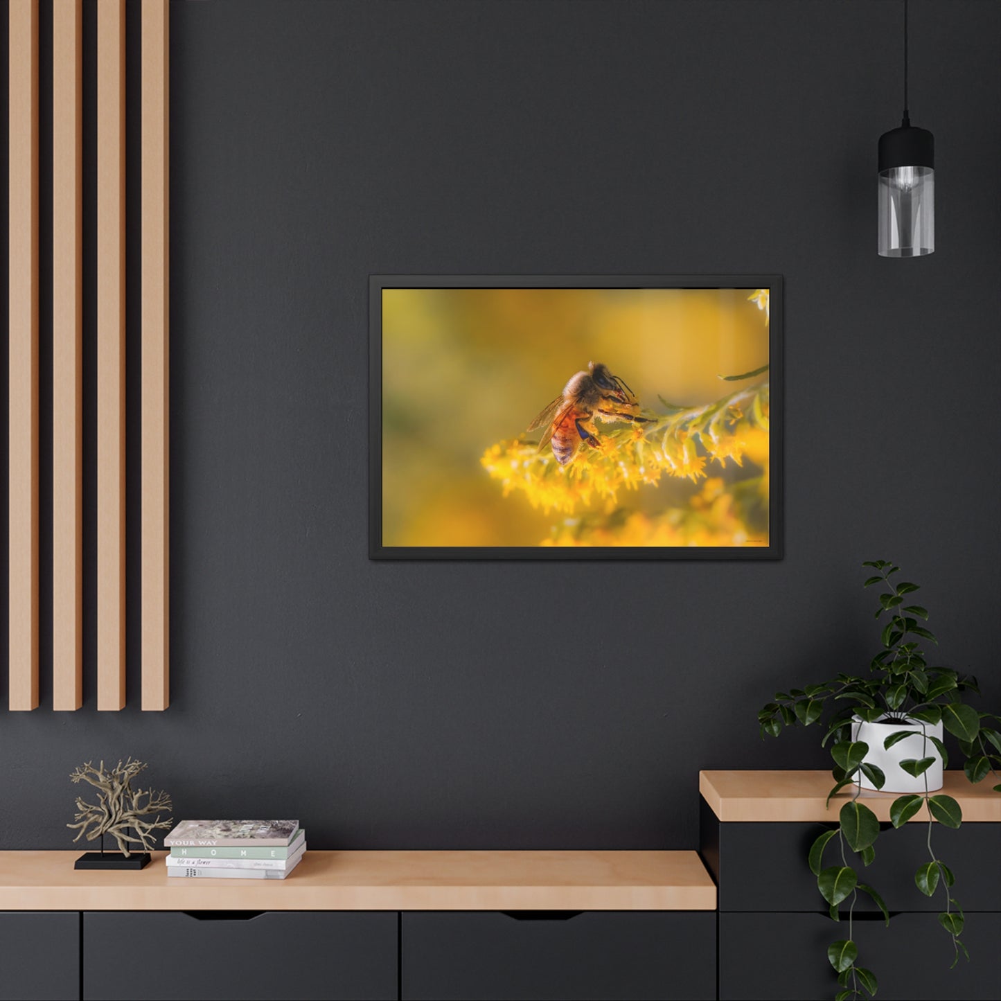 Golden Honey Bee Framed Fine Art Photograph