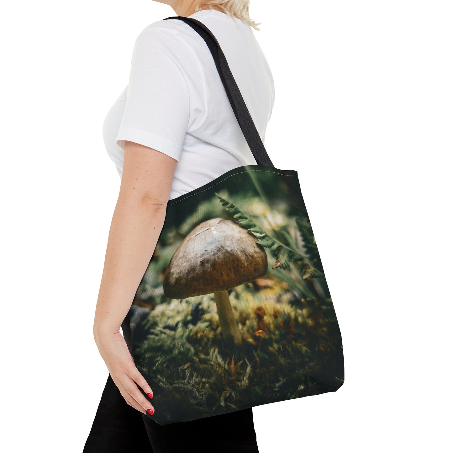 Mossy Mushroom House Artistic Tote Bag