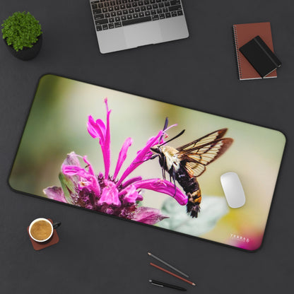 Hummingbird Moth Pollinates Flowers Full-Size Gaming Mousepad