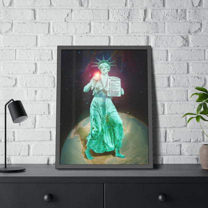 Divine Lady Liberty Framed Print | Surreal Art
