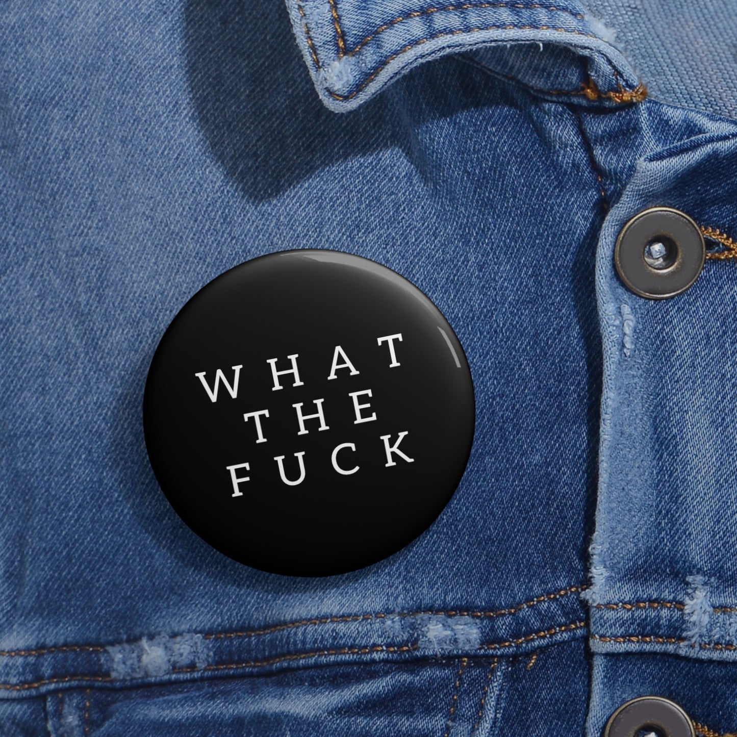 What The Fuck Minimalist Black Metal Pin | Made in the USA