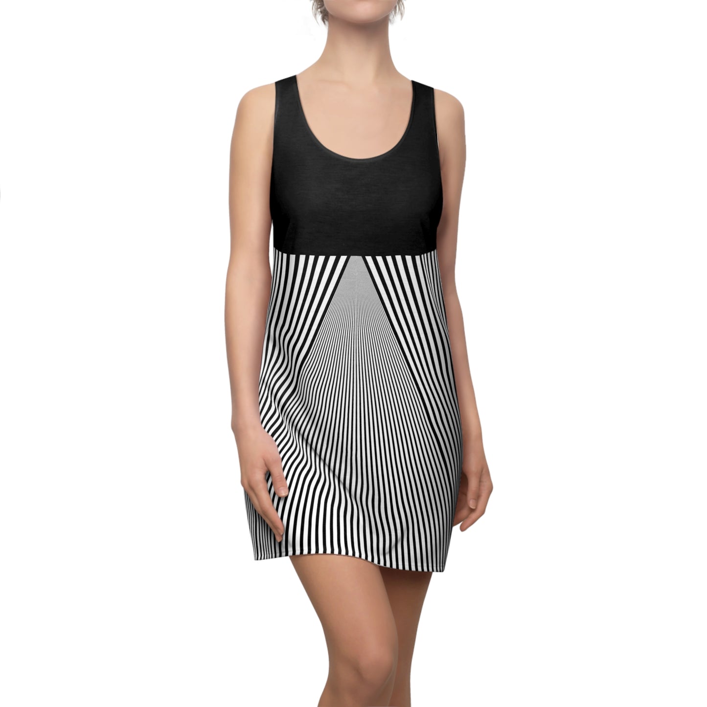 Hypnotic Stripes Slinky Racerback Dress