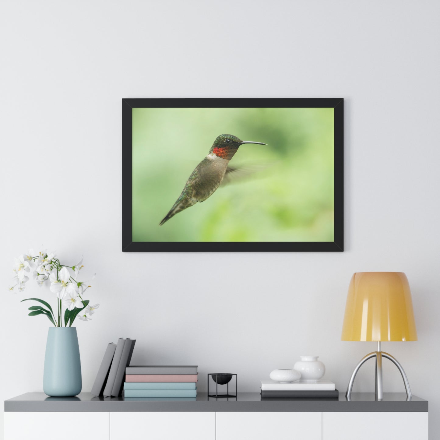 Hummingbird In-Flight Framed Matte Print