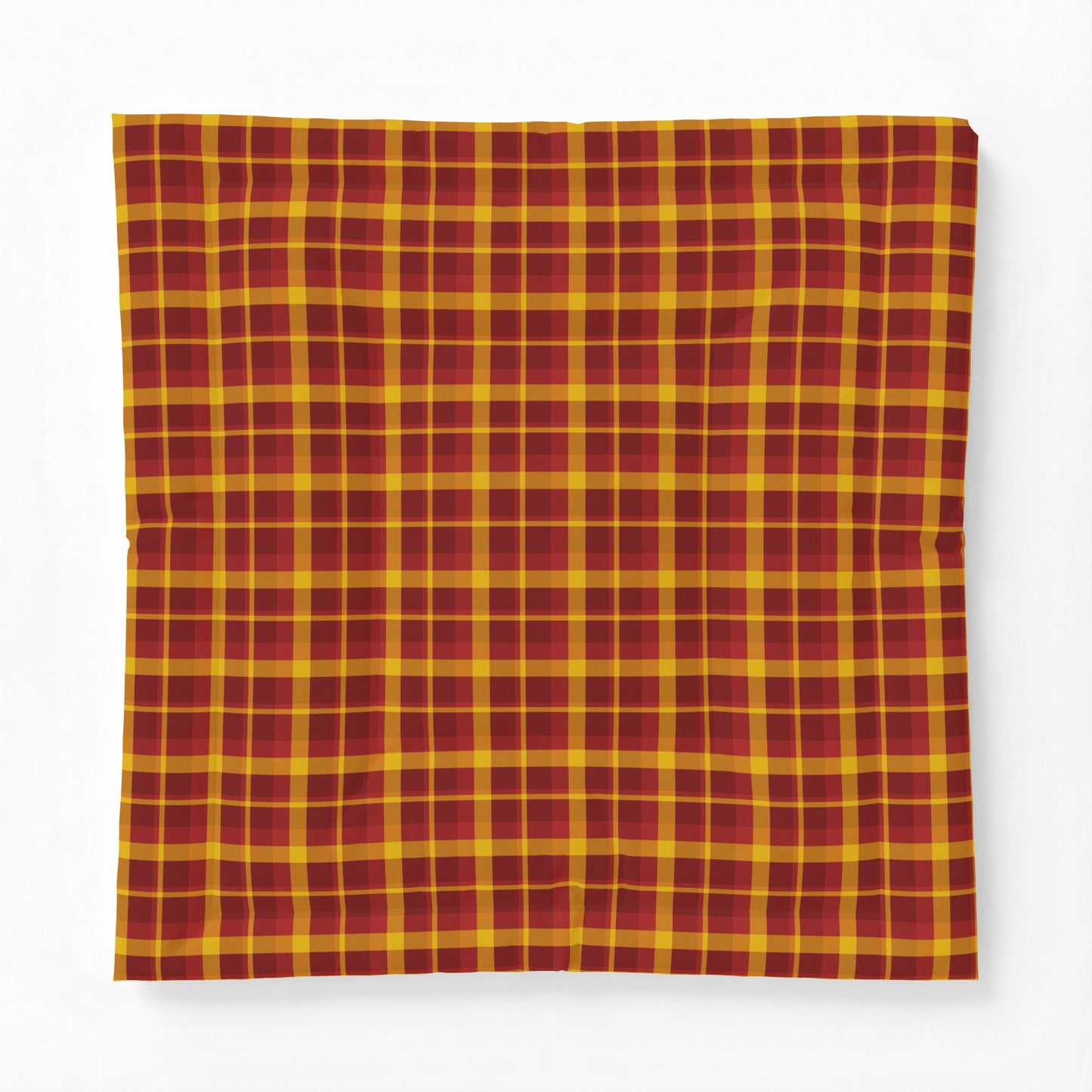 Gold + Red Plaid 100% Cotton Comforter
