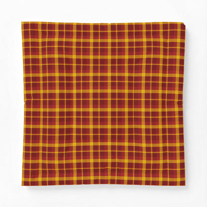 Gold + Red Plaid 100% Cotton Comforter