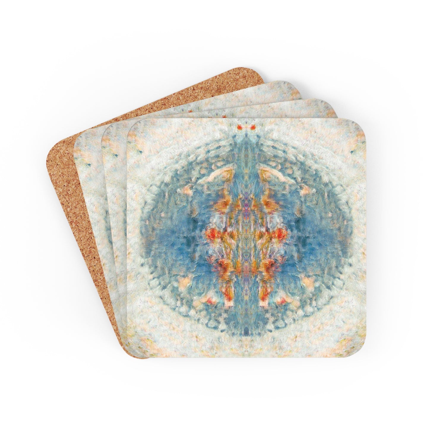 Water Spirits 4-Piece Corkwood Coaster Set