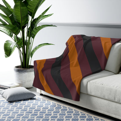 Autumn Stripes Sherpa Fleece Blanket