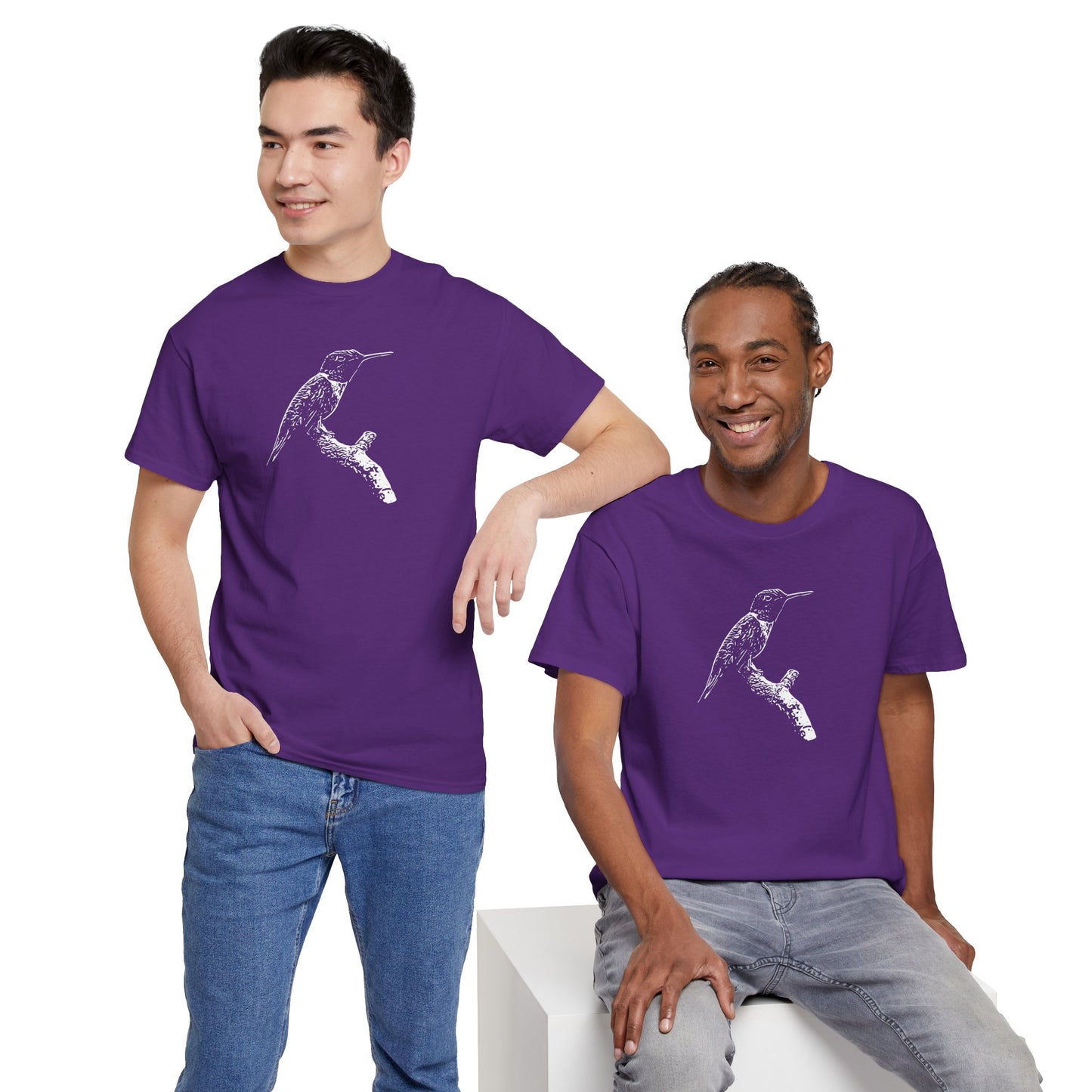 Hummingbird Adult 100% Cotton T-Shirt (Multicolors)