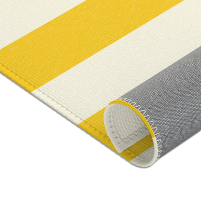 Lemony Yellow Stripes Indoor Rug