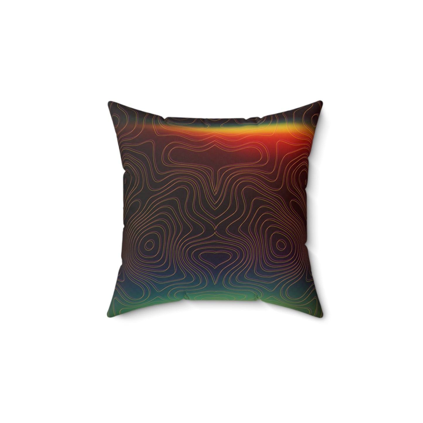 Spectral Heat Wave Faux Suede Throw Pillow