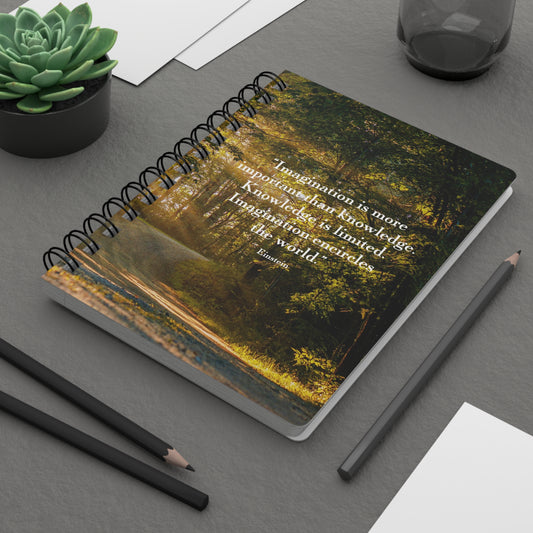 Einstein Imagination Quote Spiral-Bound Lined Notebook