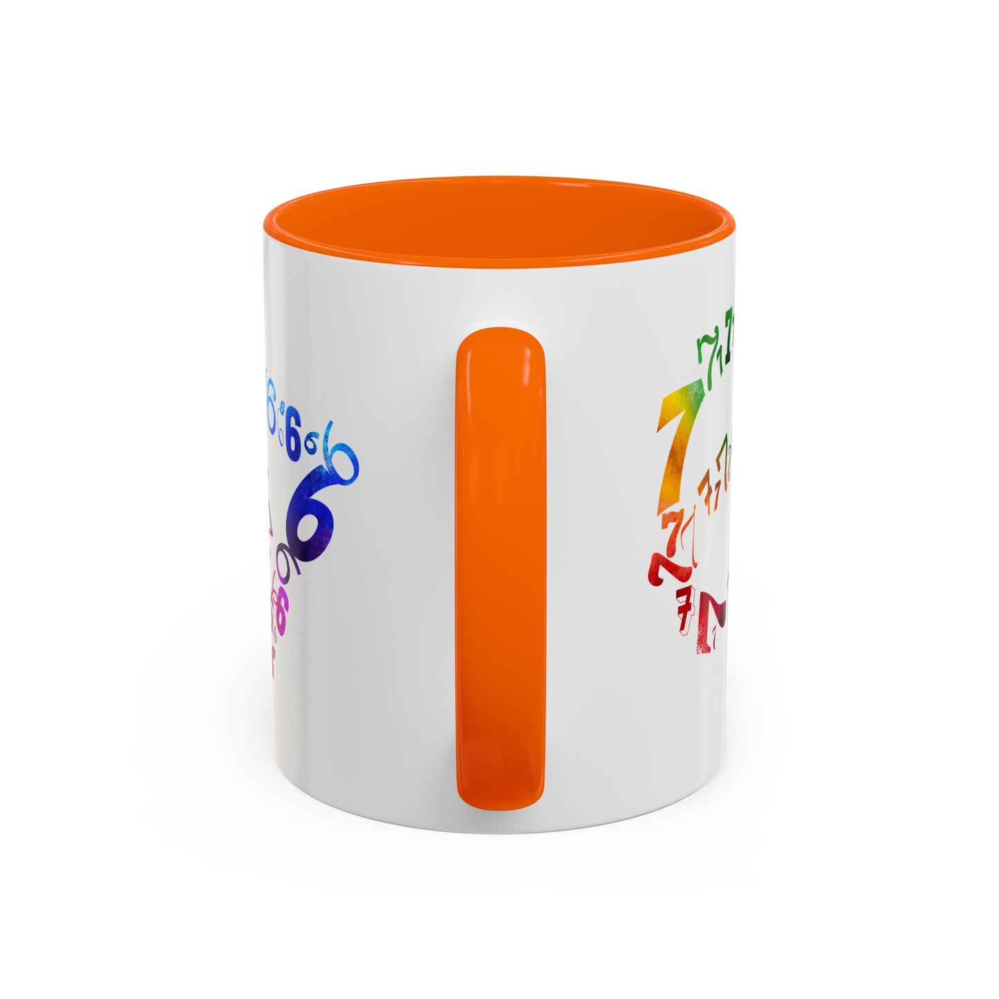 6-7 Meme Illusion Colorful Handle Ceramic Mug (11, 15oz)