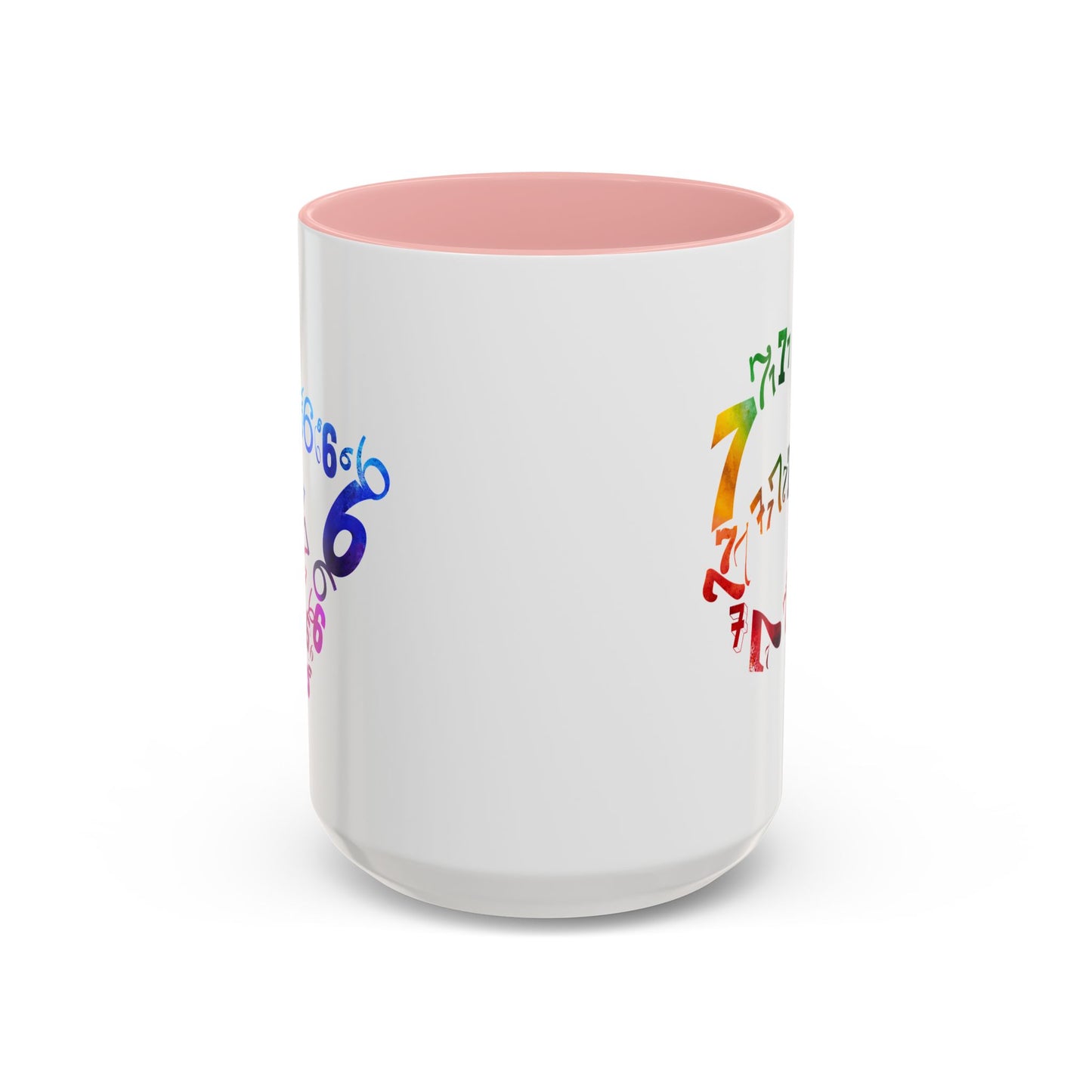 6-7 Meme Illusion Colorful Handle Ceramic Mug (11, 15oz)