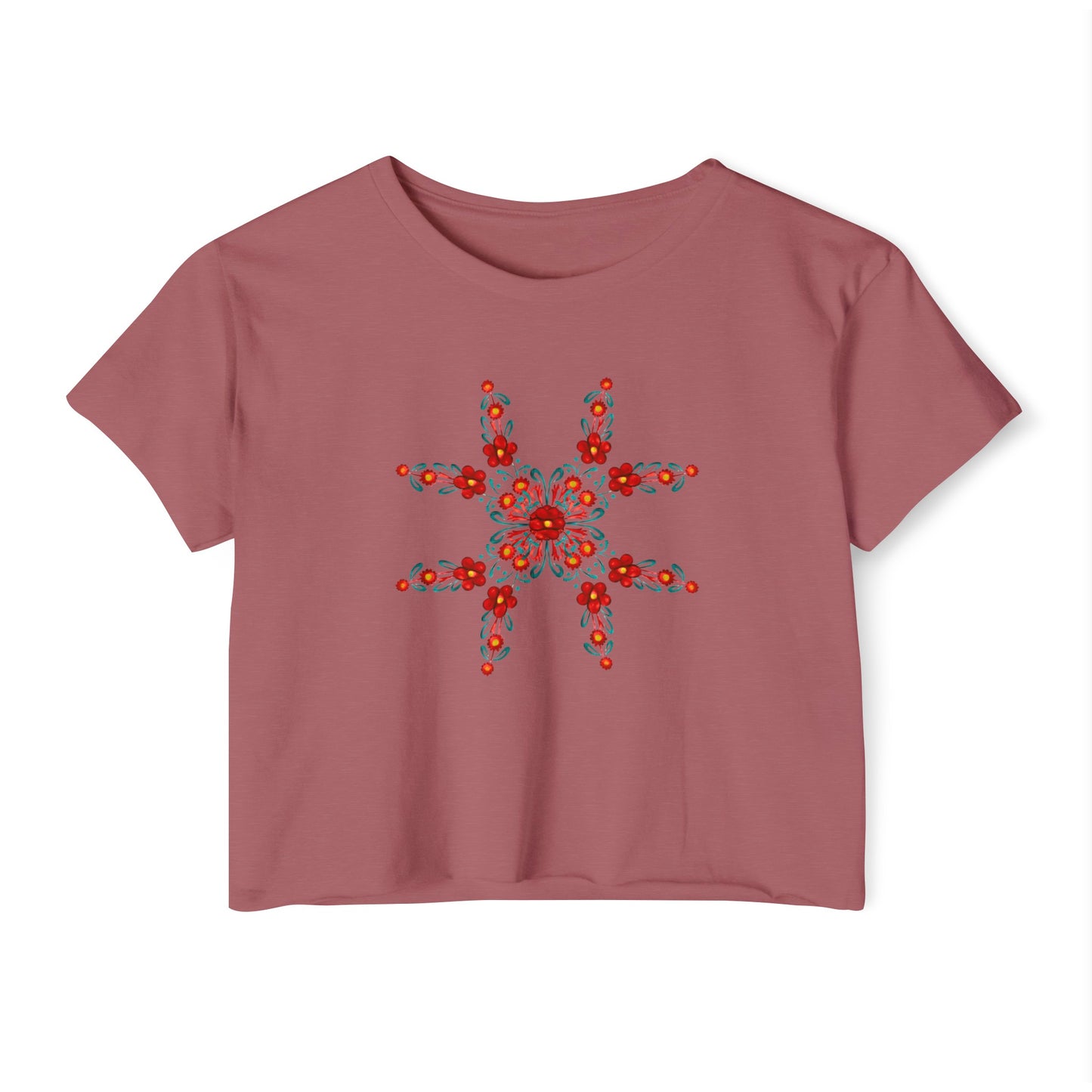 Painted Summer Flowers Women's Crop Top