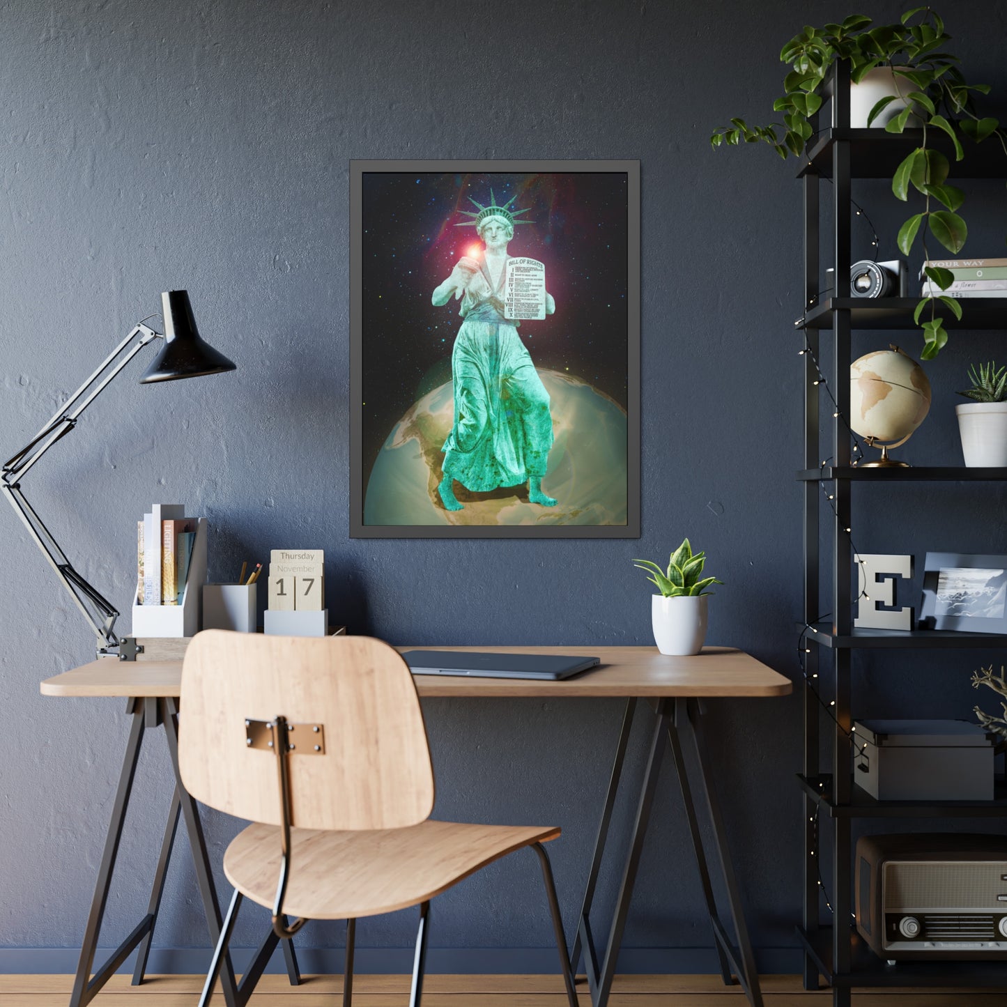 Divine Lady Liberty Framed Print | Surreal Art