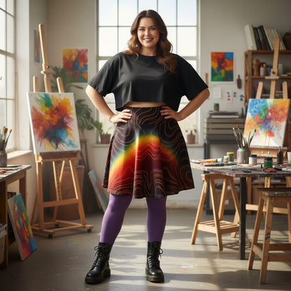 Spectral Heat Wave Women's Flowy Skirt