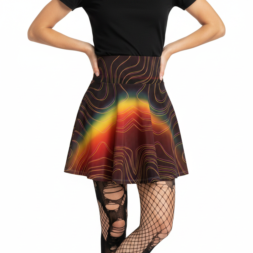 Spectral Heat Wave Women's Flowy Skirt