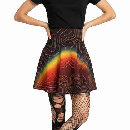 Spectral Heat Wave Women's Flowy Skirt