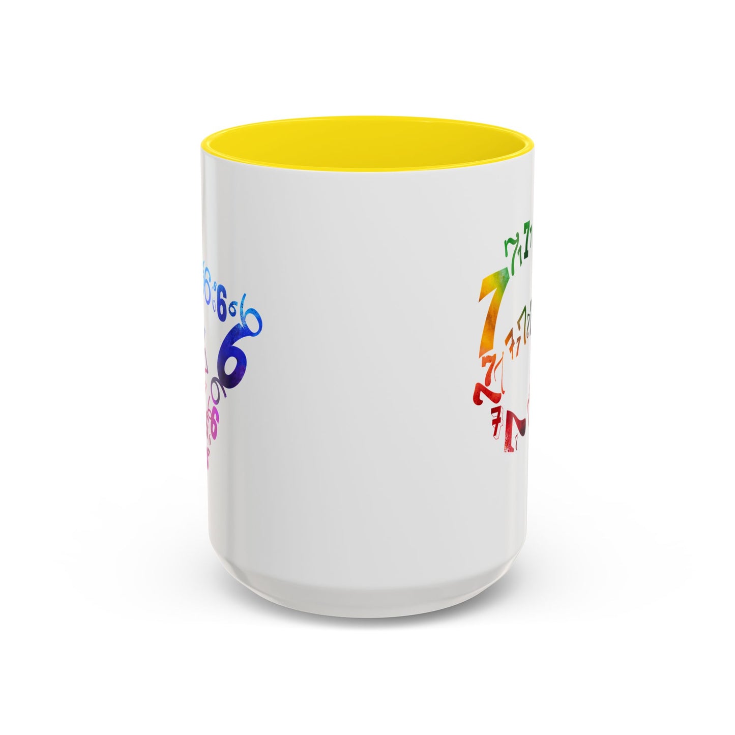 6-7 Meme Illusion Colorful Handle Ceramic Mug (11, 15oz)