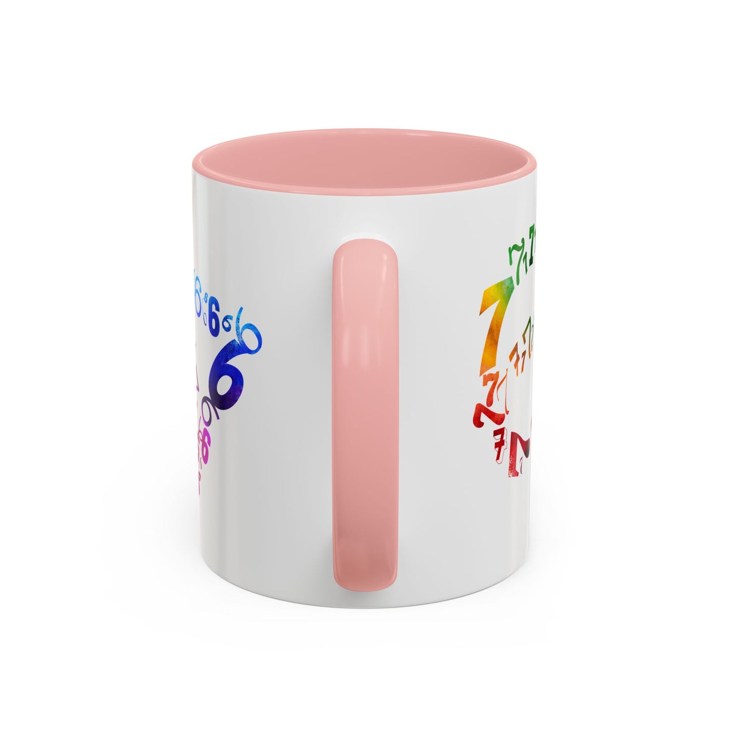 6-7 Meme Illusion Colorful Handle Ceramic Mug (11, 15oz)