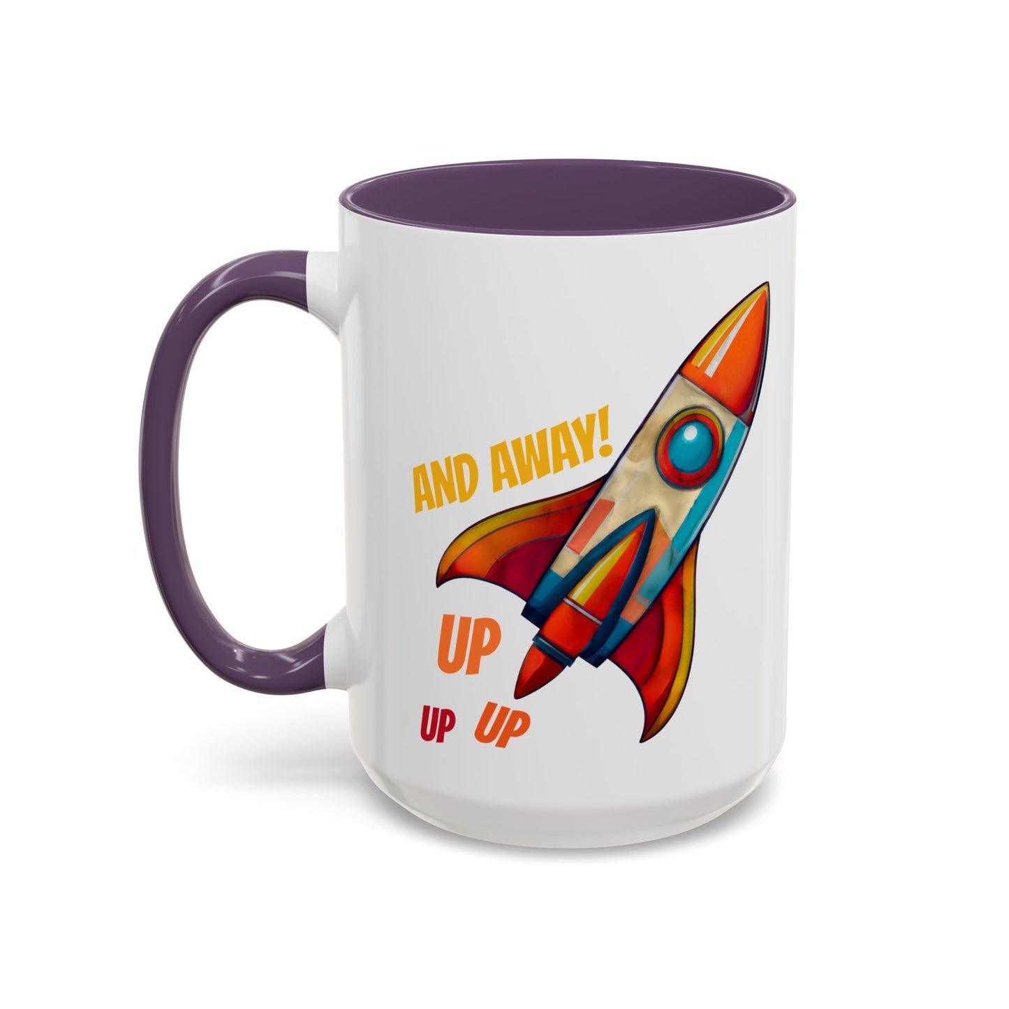 Rocket Ship Liftoff Colorful Ceramic Mug (11, 15oz)