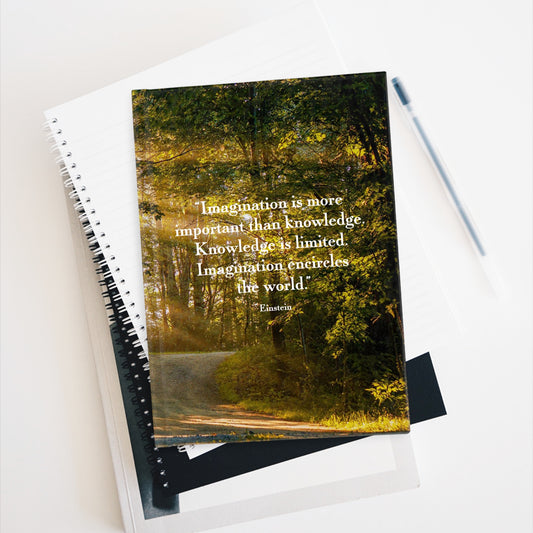 Einstein Imagination Quote Hardcover Blank Journal