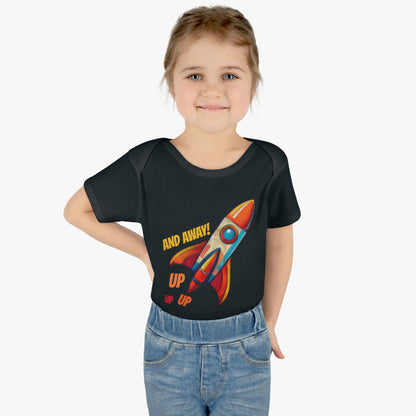 Rocket Ship Liftoff 100% Cotton Baby Onesie 6M-18M