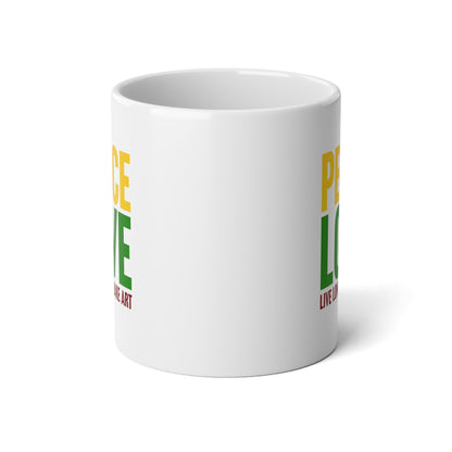 Peace, Love, Live Long + Make Art Jumbo Mug, 20oz