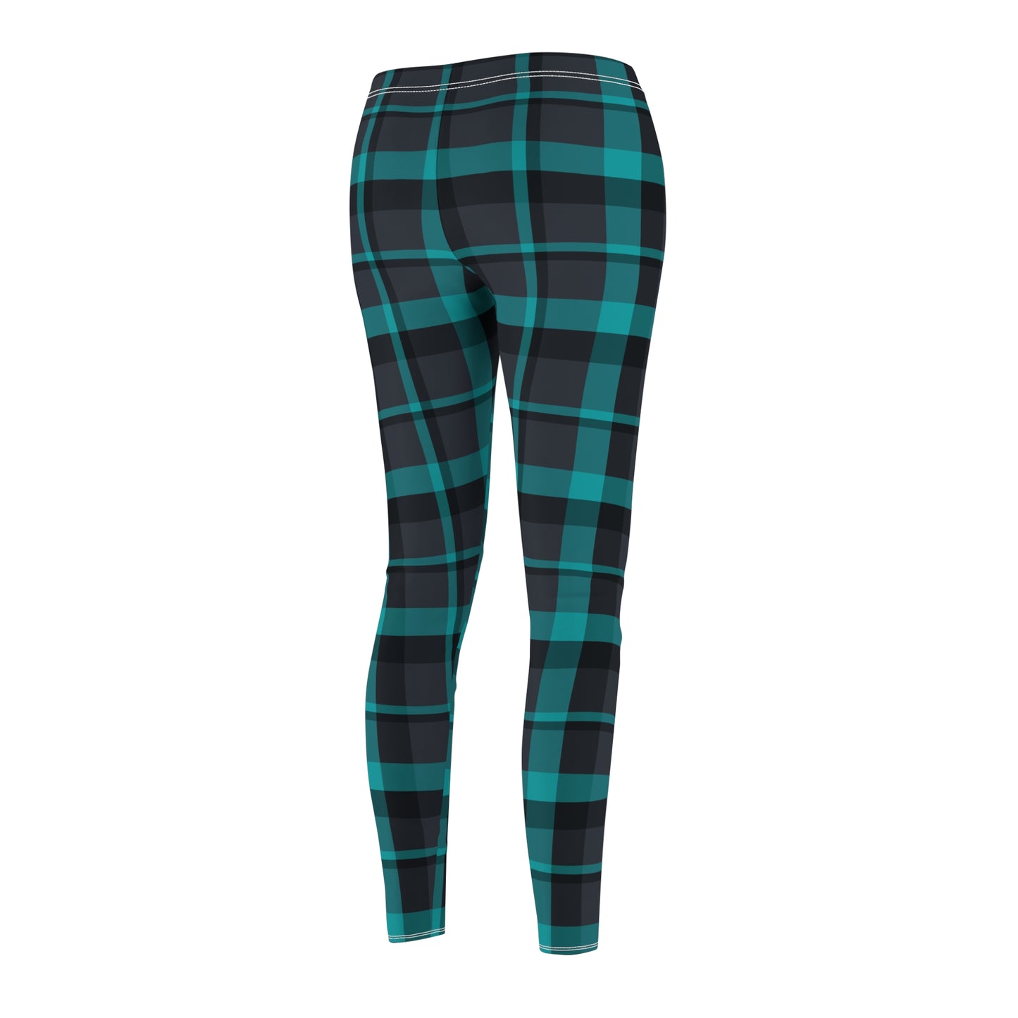 Muted Purple + Green Plaid Women's Extra Soft Brushed Suede Leggings