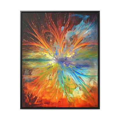 Cosmic Clockworks Abstract Framed Canvas Print