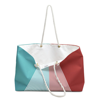 Blue + Red Color Duality Weekender Bag